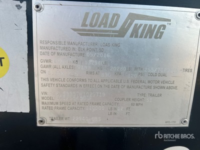 2017 Load King 503/554SSSF 110000 lb Tri/A Removable Gooseneck Przyczepa niskopodwoziowa
