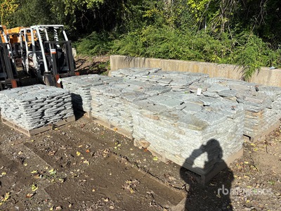 Quantity of (7) Pallets of Tumbled Irregular Bluestone Stone (Unused)