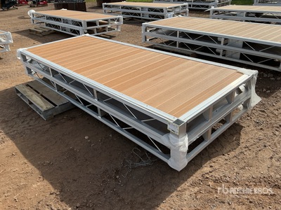 Quantity of (2) 2024 BYT BDF410 4 ft x 10 ft Aluminum Boat Dock Section Kit (Unused)