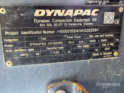 2017 Dynapac CA 1300PD Padfoot Drum Compactor