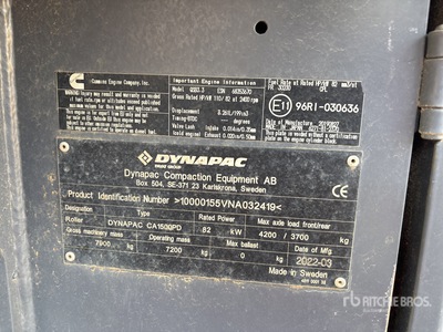 2022 Dynapac CA1500 PD Padfoot Drum Compactor