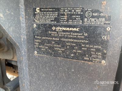 2021 Dynapac CA1500D Smooth Drum Compactor