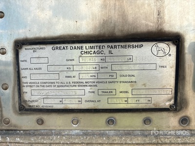 2013 Great Dane 53 ft x 102 in T/A Remorque frigorifique