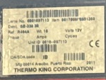 General Appearance with Refrigeration Unit Serial Number
