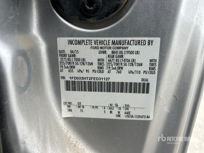 2015 Ford F-550 4x4 Extended Cab Cab & Chassis