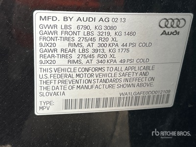 2013 Audi Q7 AWD SUV