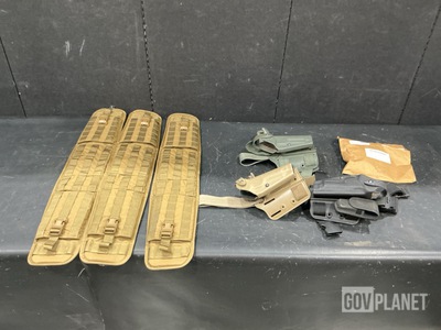 (33) Individual Belts, (28) Individual Holsters & Assorted Items