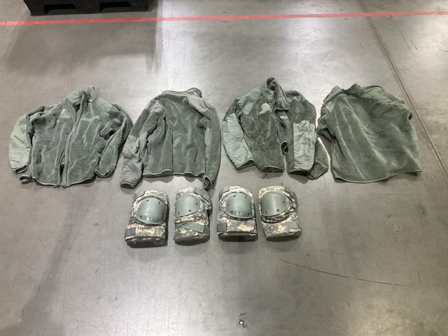 (40) Cold Weather Jackets, (32) Pairs of Knee Pads & (42) Pairs of Elbow Pads