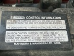 Engine with Emission Label