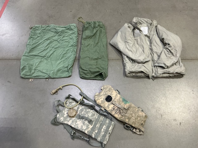 (18) Hydration System Carriers, (8) Extreme Cold Weather Parkas & Assorted Items (18) Hydration System Carriers, (8) Extreme Cold Weather Parkas & Assorted Items