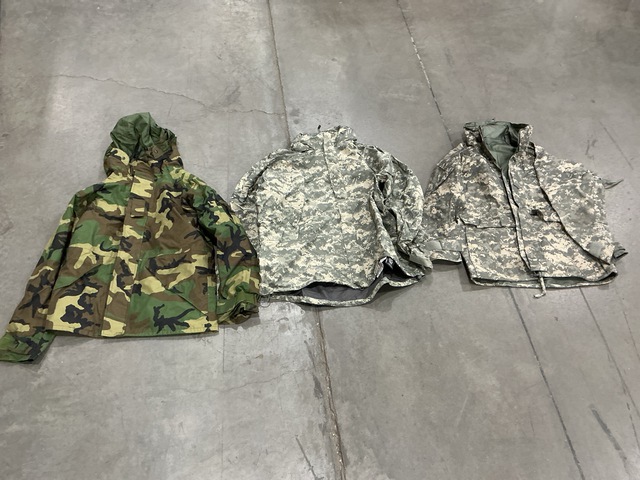 (1) Wet Weather Parka, (53) Wet Weather Jackets & Assorted Items