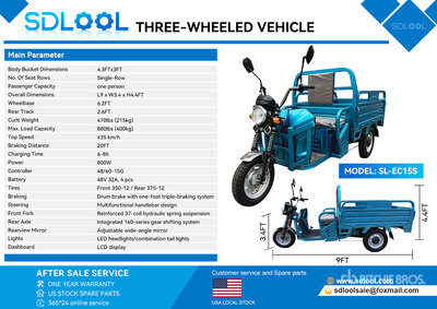 2026 SDLOOL SL-EC15S Electric Trike (Unused)