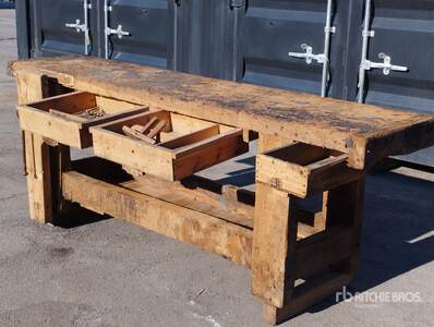 Antique Large Heavy-Duty Wooden Ławka robocza