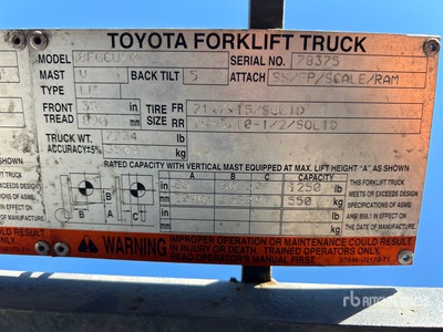 2016 Toyota 8FGCU20 Forklift