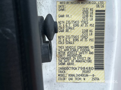 2016 Nissan Frontier 4x2 Extended Cab Pickup