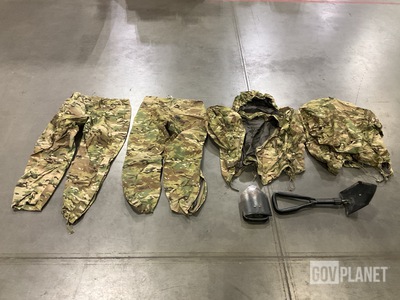 (13) Entrenching Tools, (5) Pairs of Wet Weather Trousers & Assorted Items