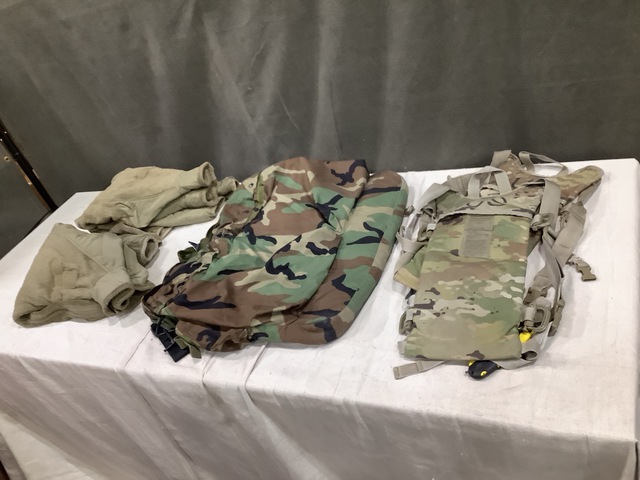 (10) Helmet Bags, (41) Jackets, (12) Hydration Carriers & Assorted Items