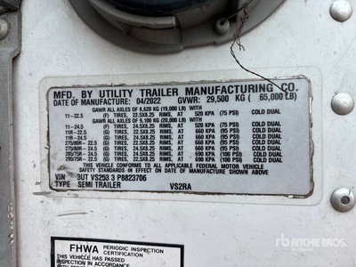 2023 Utility 53 ft T/A Refrigerated Trailer