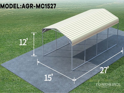 2026 AGR-MC1527 15 ft x 27 ft Steel Abri Voiture (Unused)