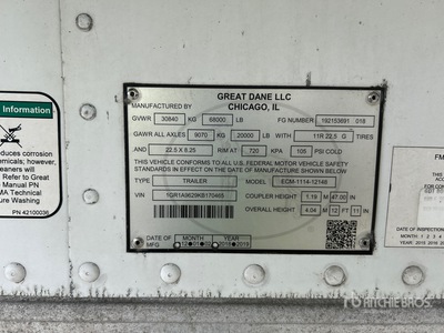 2019 Great Dane 48 ft T/A Refrigerated Trailer
