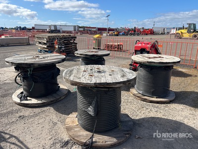 Quantity of (4) Wire Rope Cable Reels Varios. Industrial