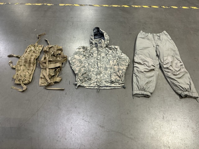 (5) Jackets, (3) Trousers, (10) Assault Panels & Assorted Items (5) Jackets, (3) Trousers, (10) Assault Panels & Assorted Items