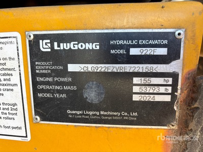 2024 LiuGong 922F Excavadora de Cadenas