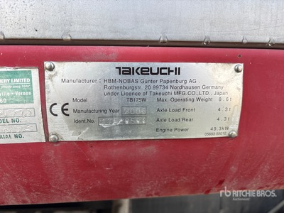 2006 Takeuchi TB175W Pelles sur Pneus