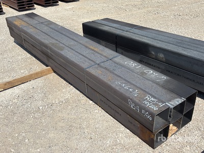 Quantity of 6 in x 6 in x 3/16 in x 10 ft Square Tubing Divers (Unused)