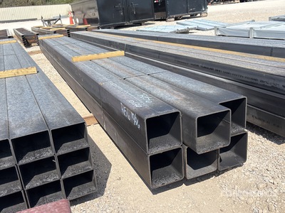 Quantity of (6) 6 in x 6 in x 3/16 in x 20 ft Square Tubing (Unused)