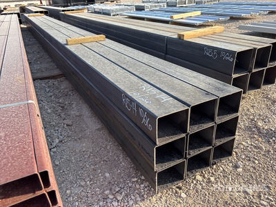 Quantity of (9) 5 in x 4 in x 20 ft 11 GA Rectangle Tubing (Unused) (Unused)