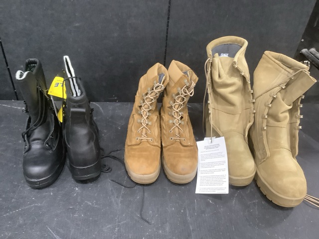 (18) Assorted Pairs of Boots & (13) Canteen Pouches