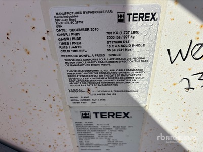 2011 Terex RL4000 6 kW Light Tower