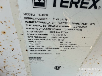 2011 Terex RL4000 Licht Toren