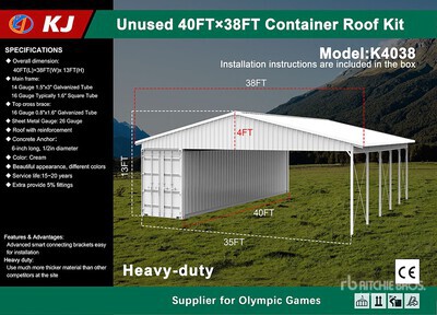 2026 KJ K4038 38 ft x 40 ft Container Shelter (Unused)