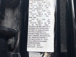 General Appearance with Motor Vehicle Safety Standards Label