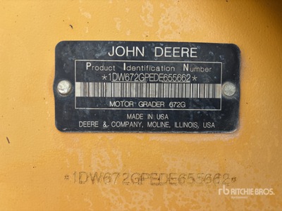 2013 John Deere 672G AWD Równiarka silnikowa