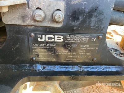 2020 JCB 16c-1 Mini Excavator