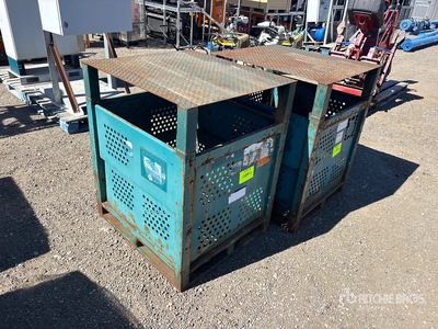 Quantity of (2) Rigid 32 in x 36 in x 42 in Steel Containers Divers - Équipement pour conteneurs