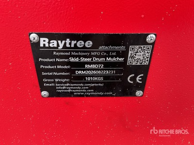 2026 Raytree RMBD72 72 in Drum Trituradoras para minicargadora (Unused)
