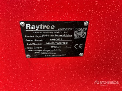 2026 Raytree RMBD72S 72 in Drum Trituradoras para minicargadora (Unused)