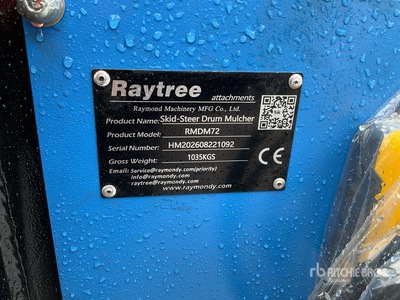 2026 Raytree RMDM72 72 in Drum Broyeur à direction compacte (Unused)