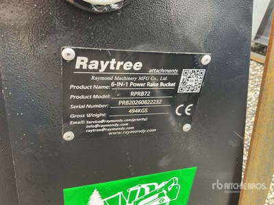 2026 Raytree RPRB72 72 in Power Rake Skid Steer Bucket (Unused)