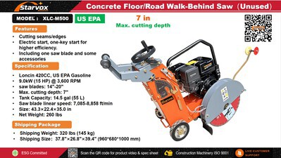2026 STARVOX XLC-M500 Walk-Behind Saw (Unused)