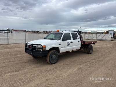2003 GMC Sierra 3500HD SLE 4x4 Crew Cab شاحنة مسطحة