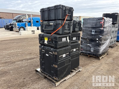 Quantity of (3) - Pallets - 34 items total - Equipment Cases and - 3U-4U-5U-10U - General Dynamics Server Cases - Computer Accessories (Unused)