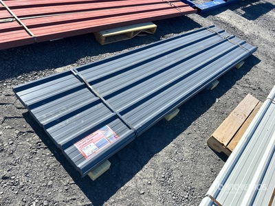 Quantity of (70) 12 ft x 3 ft Grey Metal Roof Panel (Unused)