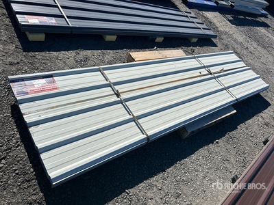 Quantity of (70) 12 ft x 3 ft White Metal Roof Panels (Unused)