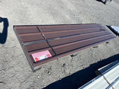 Quantity of (70) 12 ft x 3 ft Brown Metal Roof Panels (Unused)
