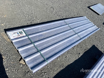 Quantity of (30) 12 ft x 3 ft Corrugated Polycarbonate Roof Panel in Clear (Unused)